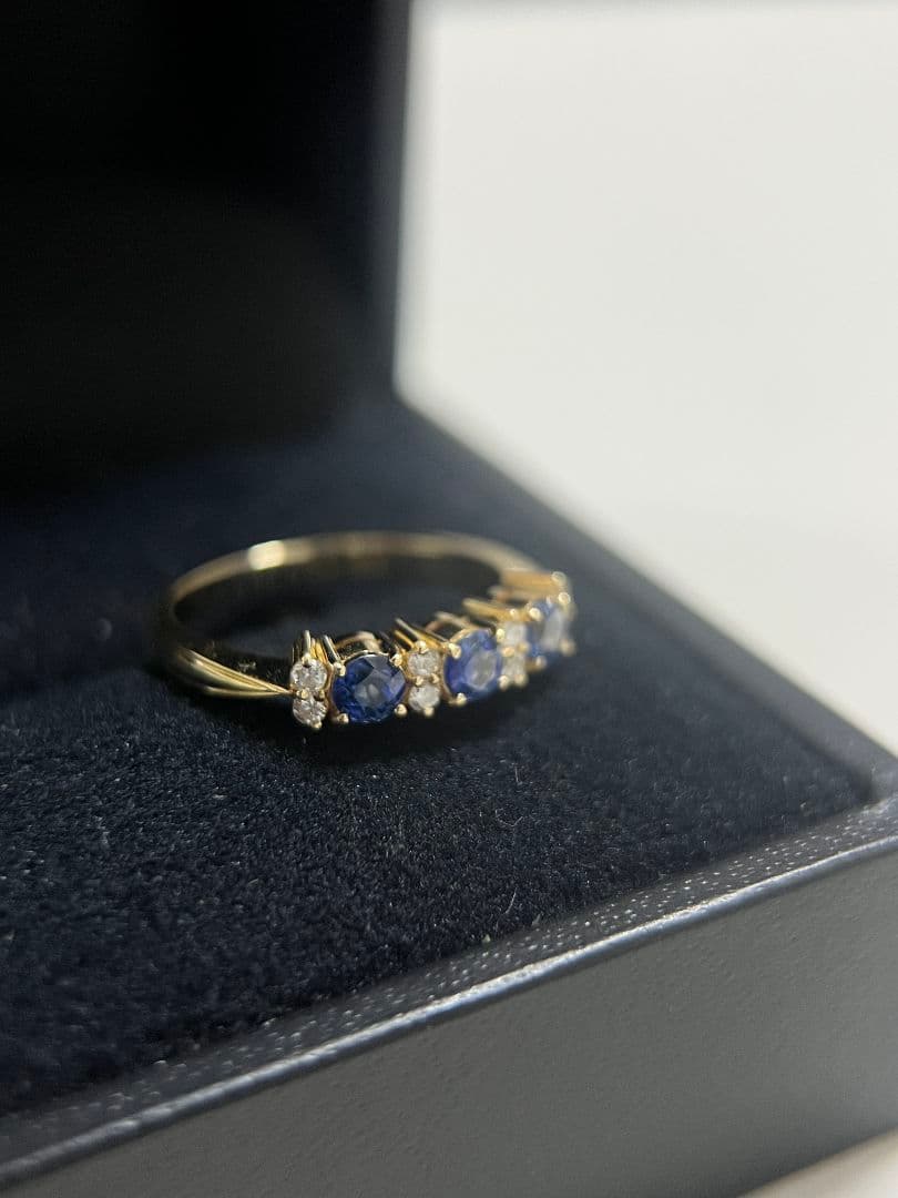 K18　サファイア　ダイヤモンド　リング指輪　18金　10.5#