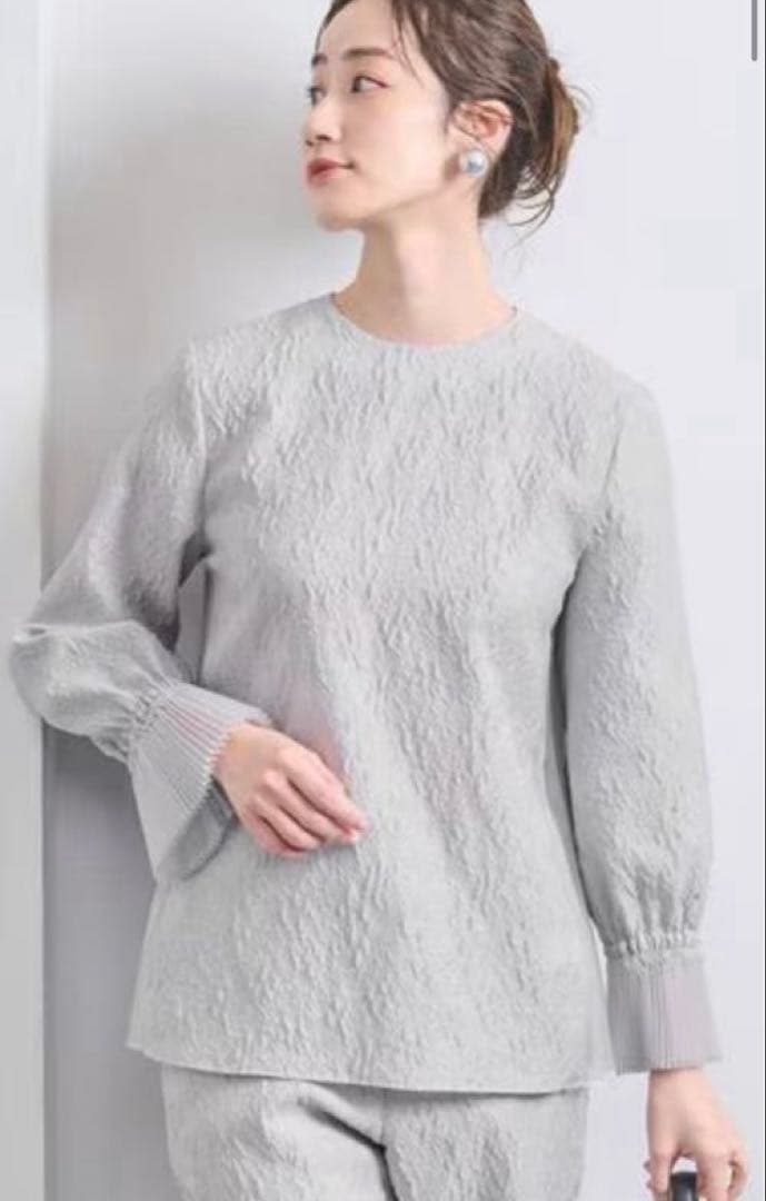 ユナイテッドアローズ　ツートーン ジャガード ブラウス