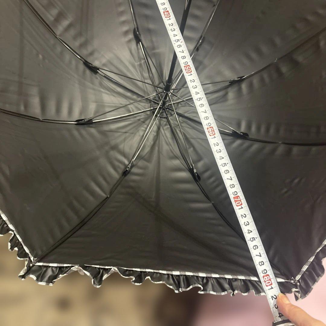 レア　サンバリア100 ドームフリル白黒ストライプ　茶手元