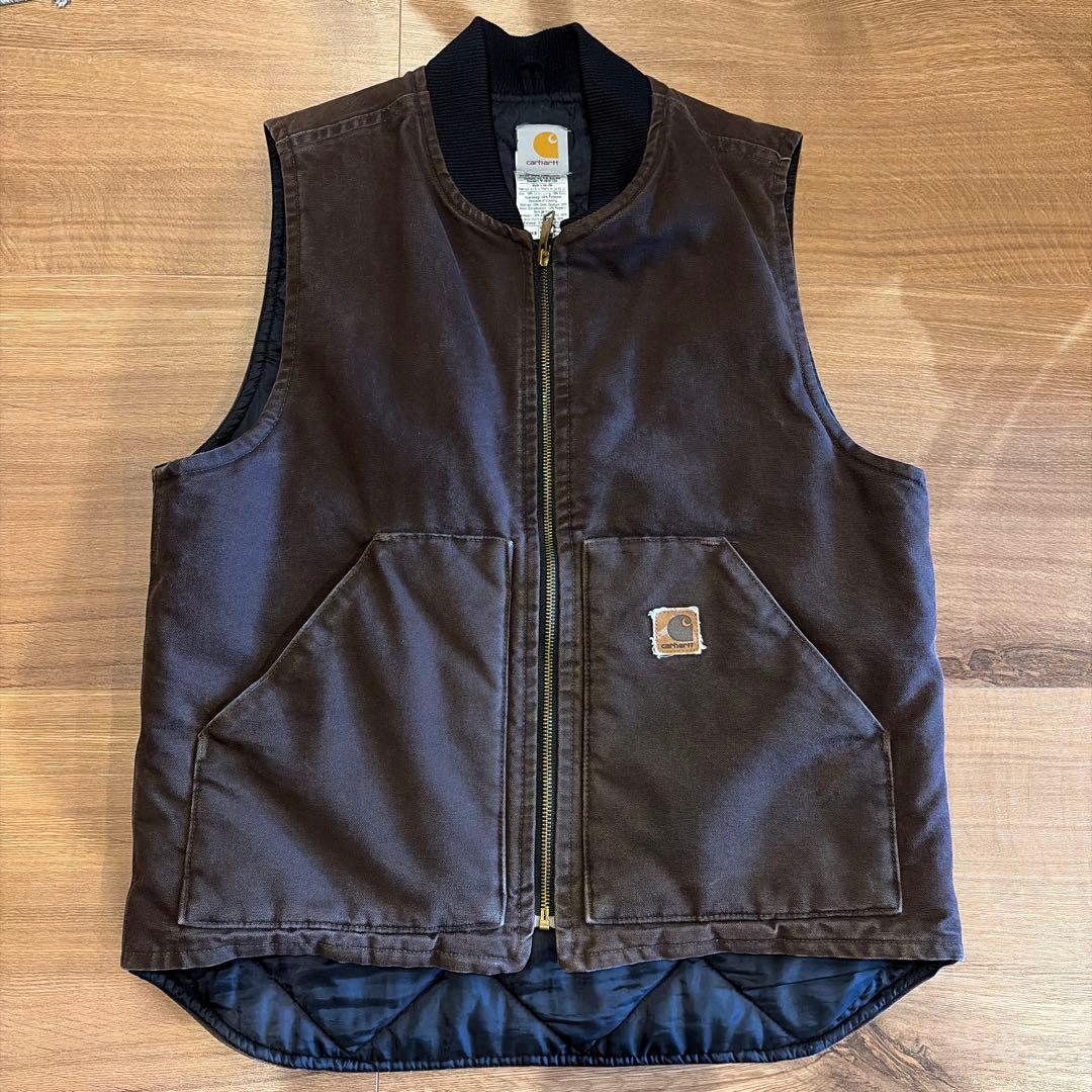 Carhartt アメリカ製　ダックベスト　ダークブラウン　Ｍサイズ