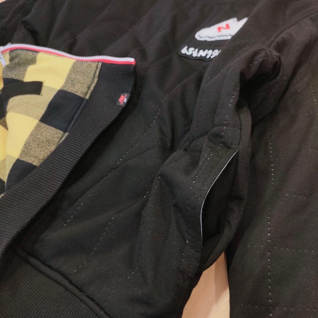 new balance golf セーター サイズ2 チェック柄リバーシブル黄黒