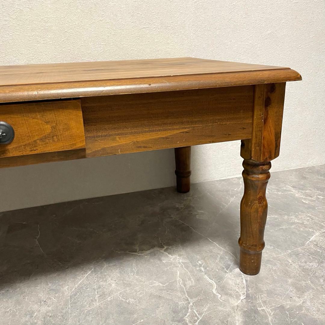 北欧　カントリー　アンティーク　リビングテーブル　ローテーブル　天然木　ろくろ脚