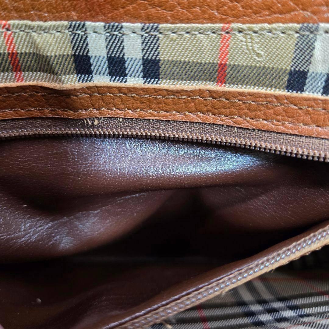 美品 BURBERRY レザーショルダーバッグ ノバチェック ホースロゴ