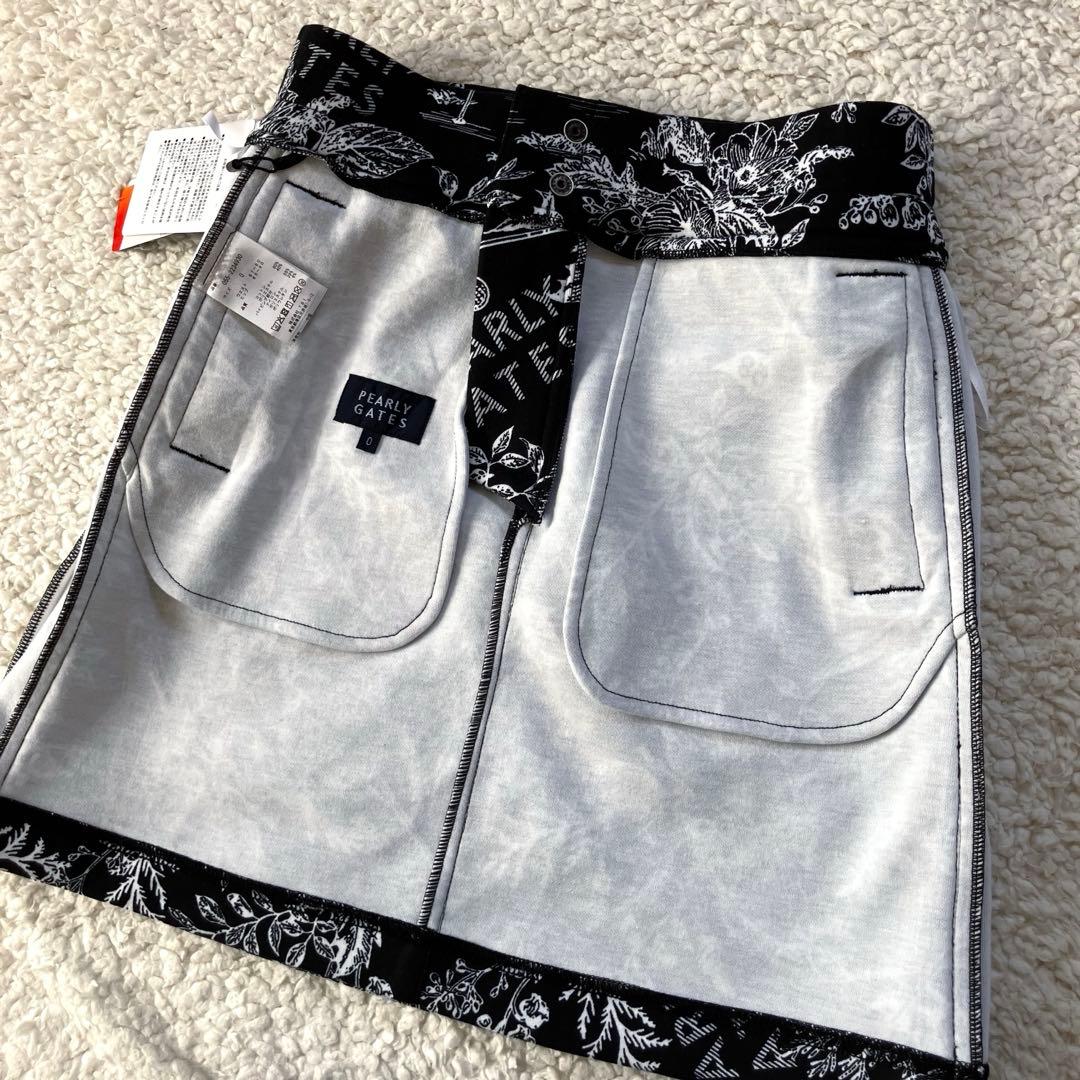 【新品】PEARLY GATES　軽量保温　花柄総柄　スカート　サイズ0