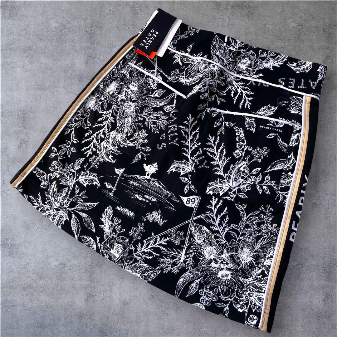 【新品】PEARLY GATES　軽量保温　花柄総柄　スカート　サイズ0