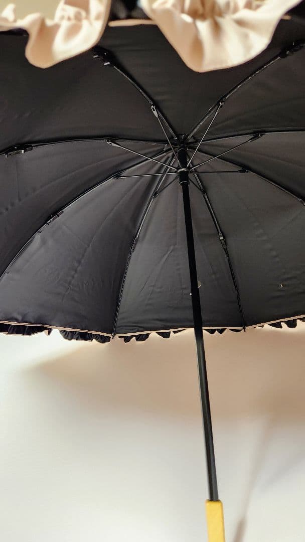 も*か様 ★【美品】サンバリア100 日傘 2段折 フリル ピンク