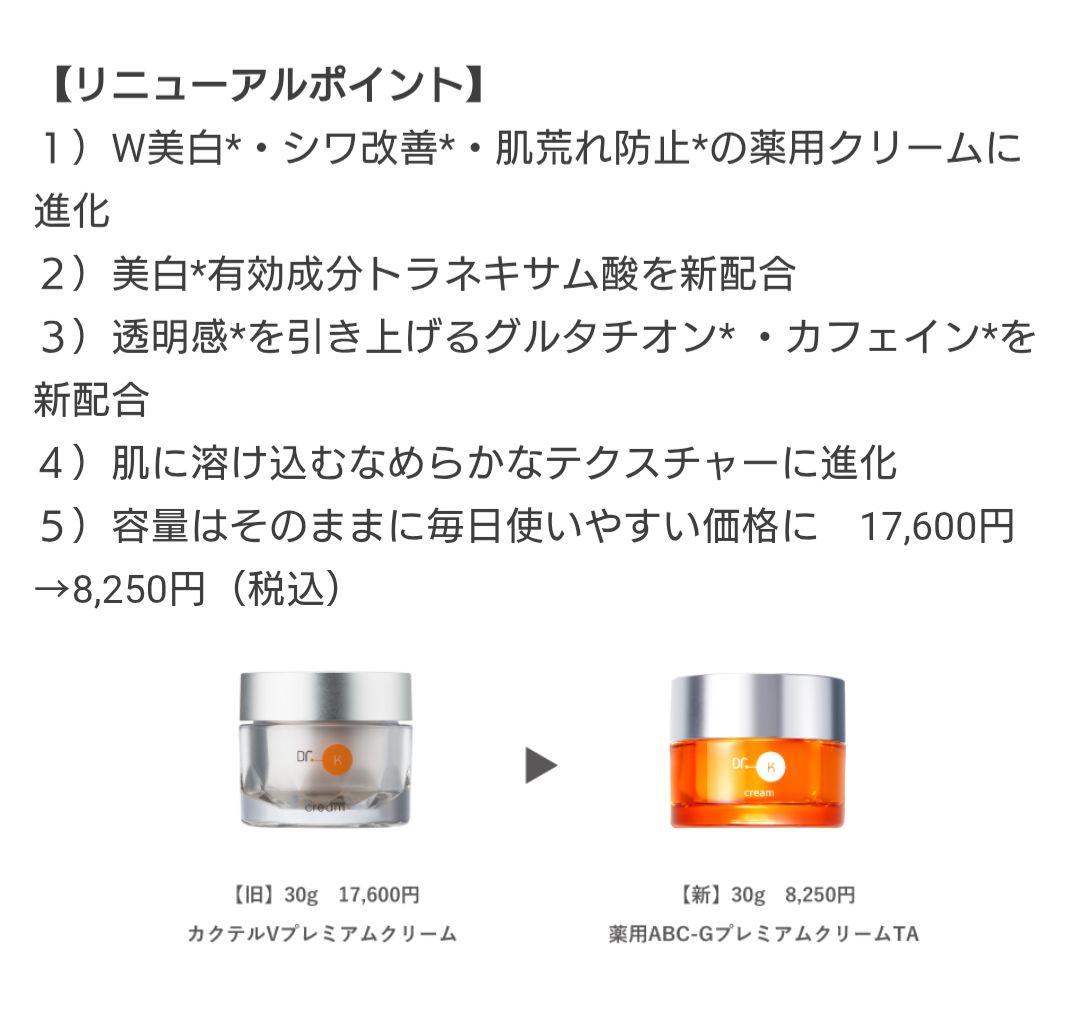 新発売【ドクターケイ Dr.K】ケイ薬用ABC-GプレミアムクリームTA