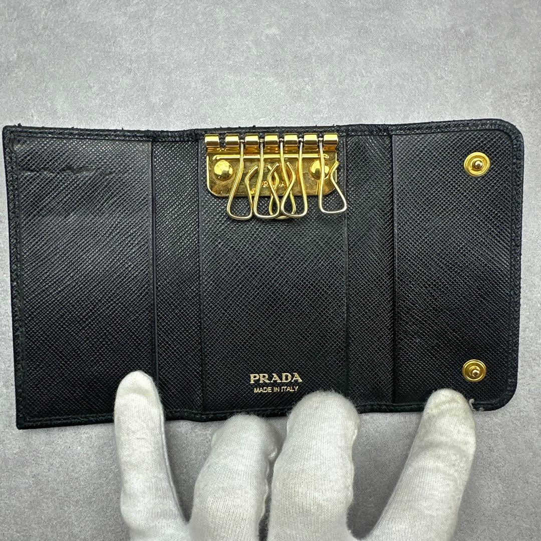 PRADA プラダ サフィアーノ レザー キーケース 5連 ブラック