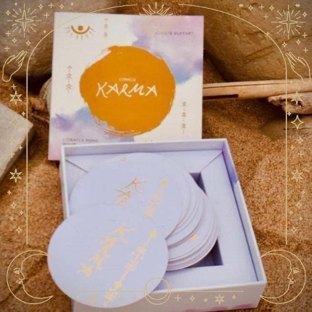 【正規品オラクルカード】フランスの洗練された美麗デッキ✨丸型×金箔✨カルマカード