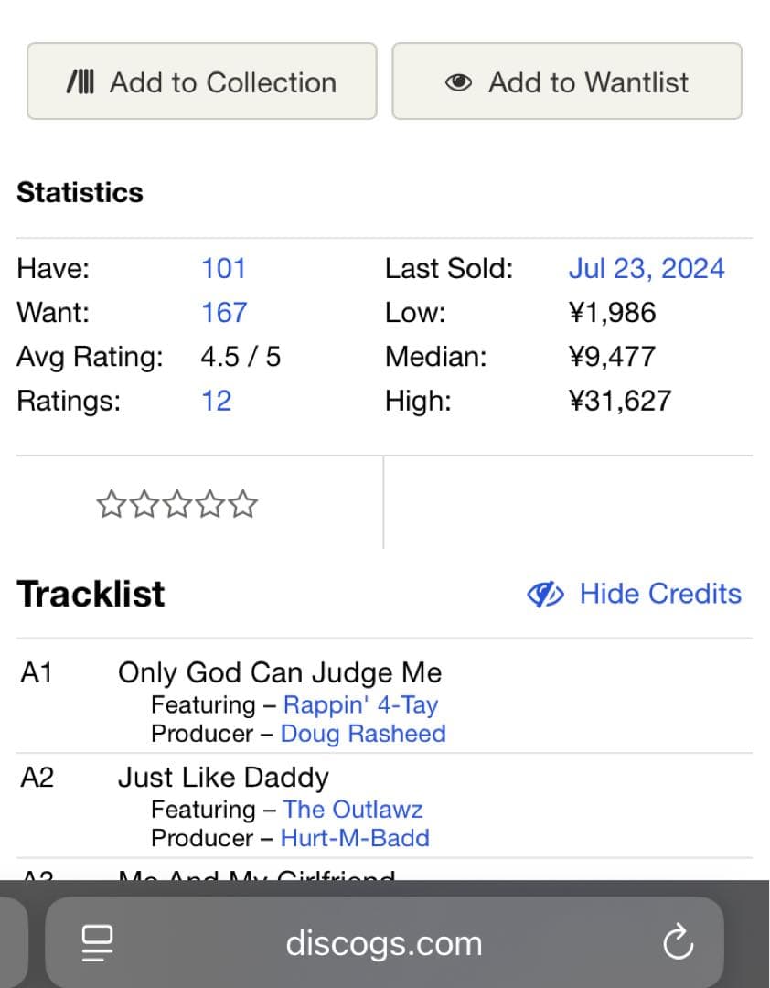 激レア盤　2pac the prophet 2LP west coast