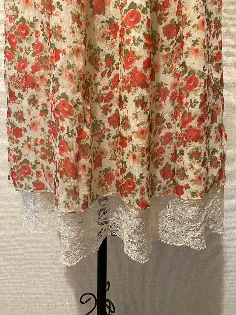 BLUGIRL 小花柄シルクキャミワンピース　size38