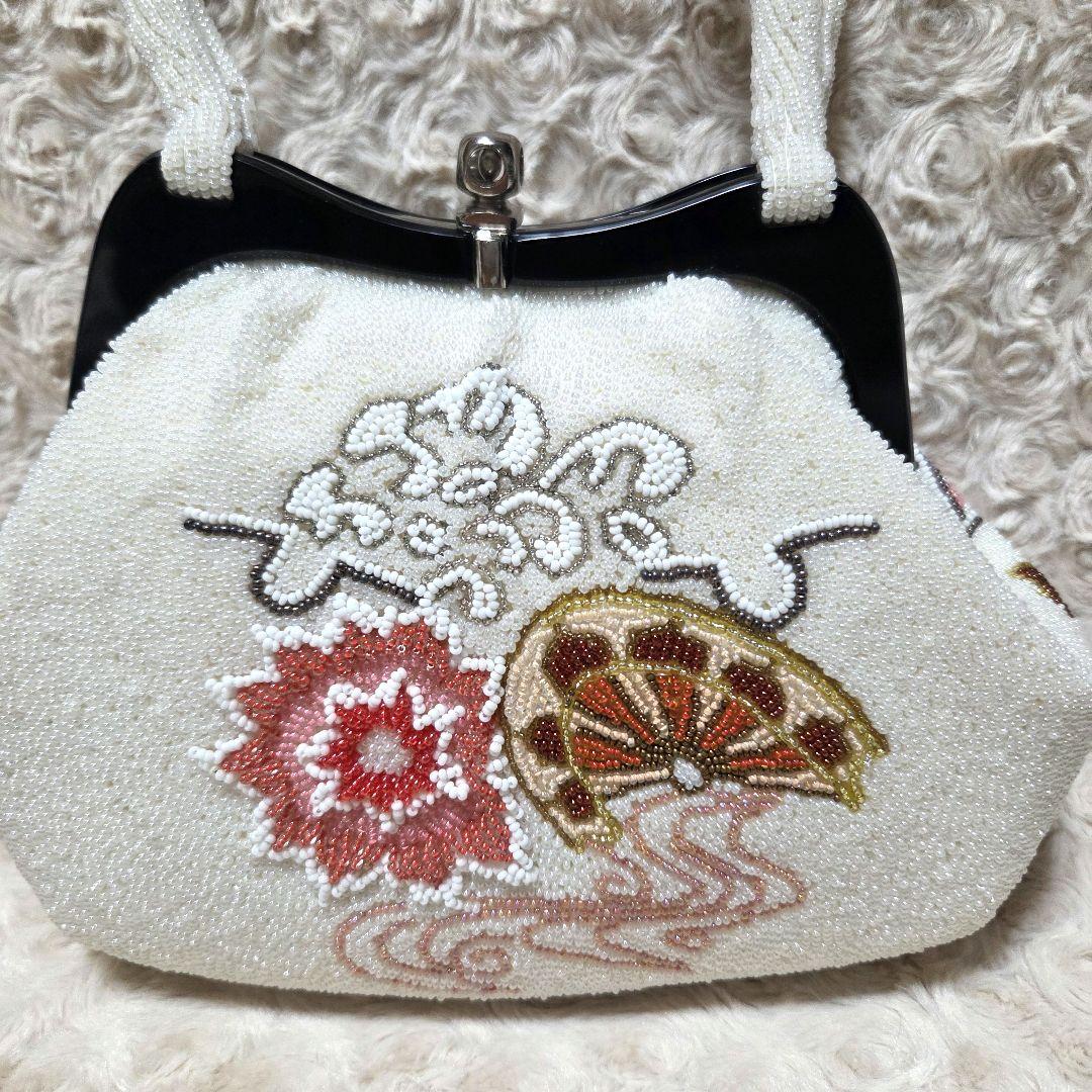 和装ビーズバッグと草履のセット　レトロ