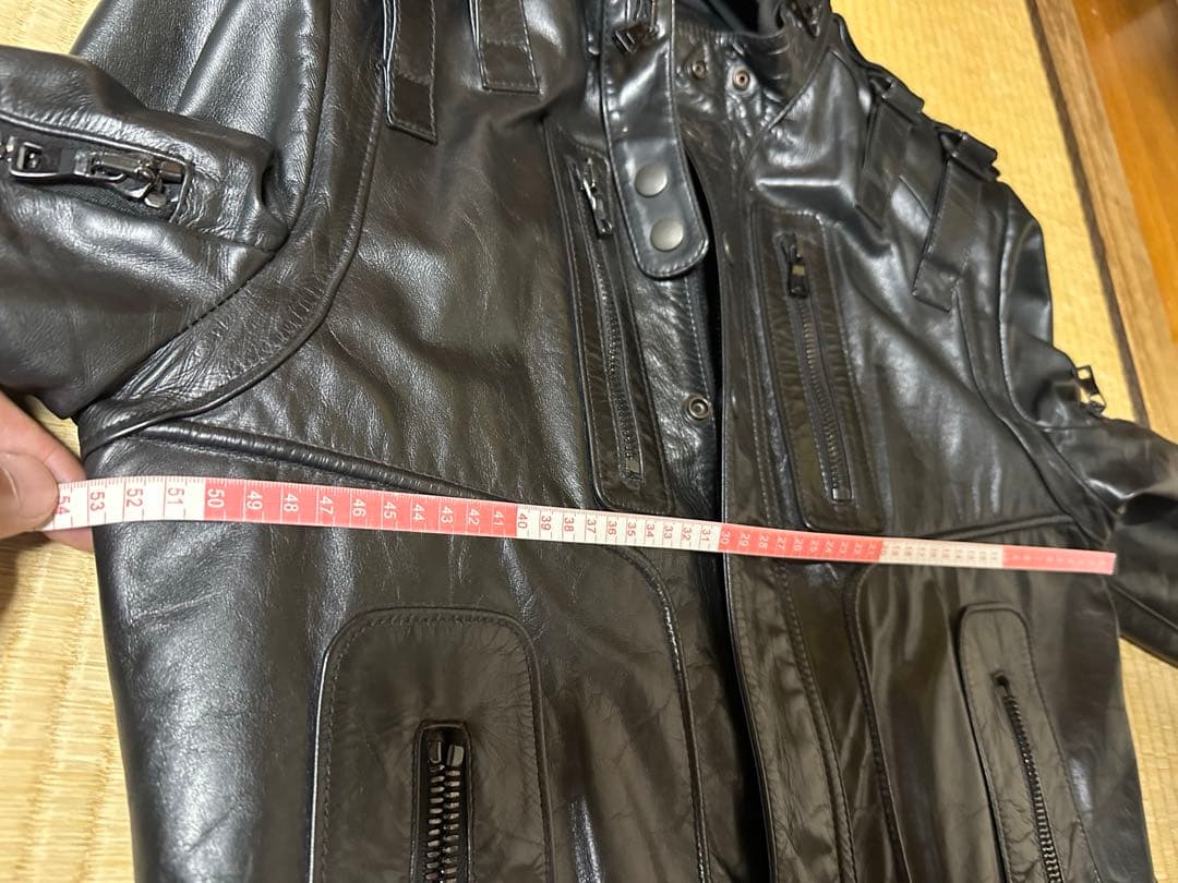 バルマンBALMAIN 黒レザーライダースジャケット サイズ52