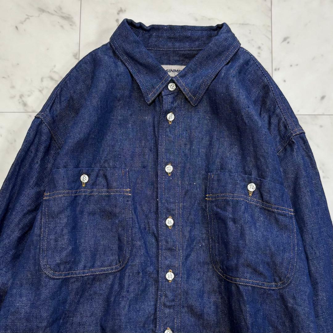 極美品✨SINME　シンメ　リネンデニムシャツ　麻100%　希少　オーバーサイズ