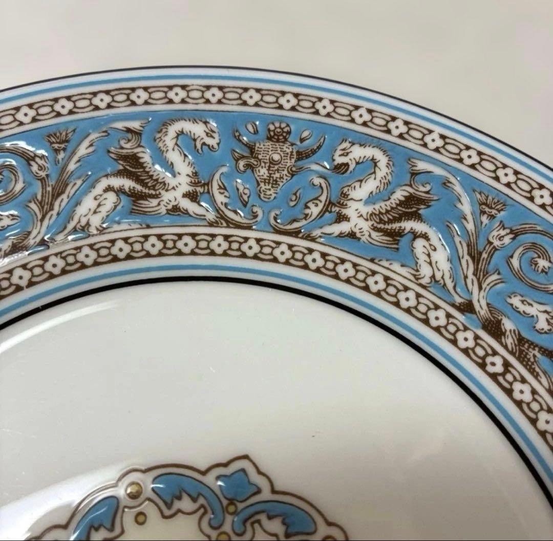 ウェッジウッド　フロレンティーン　ターコイズ　17.6cmデザートプレート　黒壺