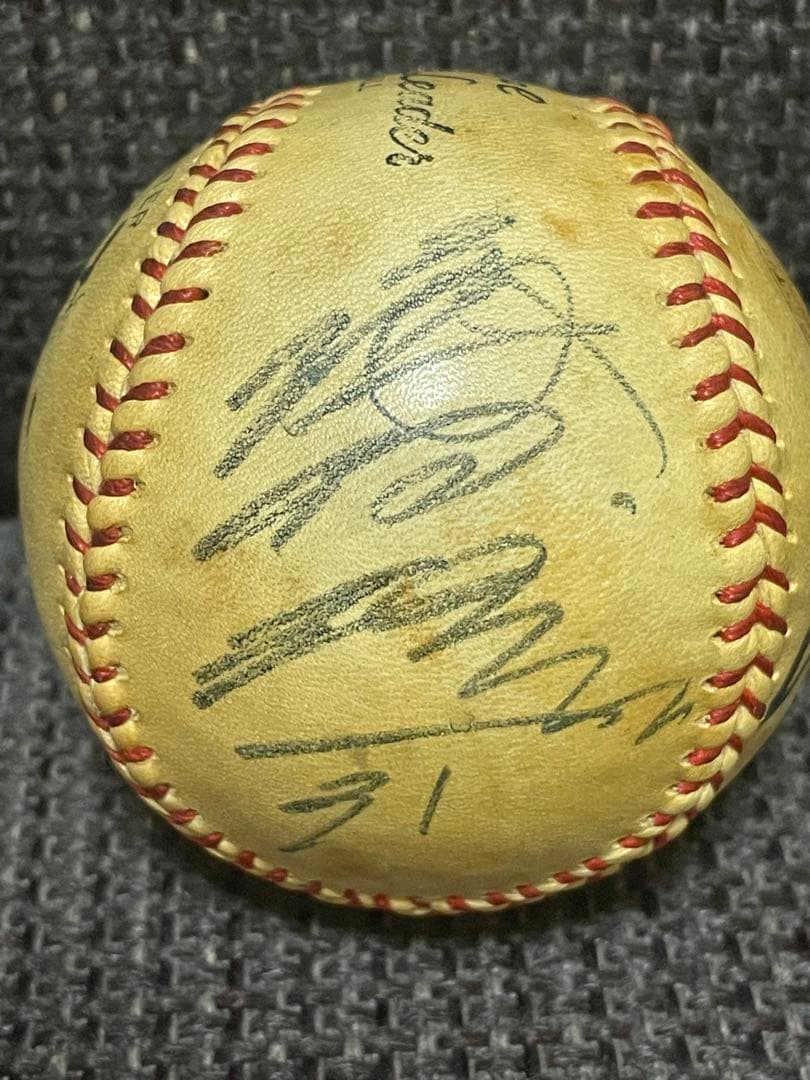1970年代広島カープ寄書きサインボール◆水谷実雄・佐野嘉幸・深沢修一・高月敏文