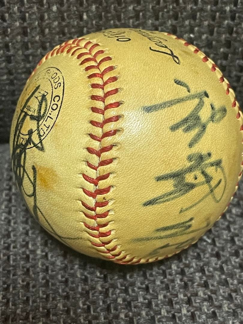 1970年代広島カープ寄書きサインボール◆水谷実雄・佐野嘉幸・深沢修一・高月敏文