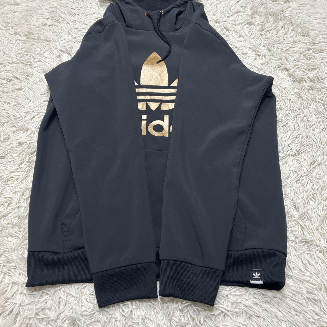 adidas 希少カラー　ゴールドロゴ　撥水パーカー　スノボウェア　デカロゴ