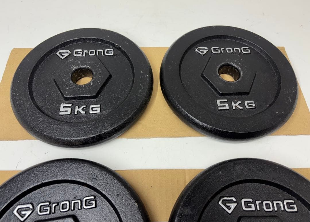 GronG グロング ダンベルプレート 5㎏×4枚 ダンベル バーベル 筋トレ