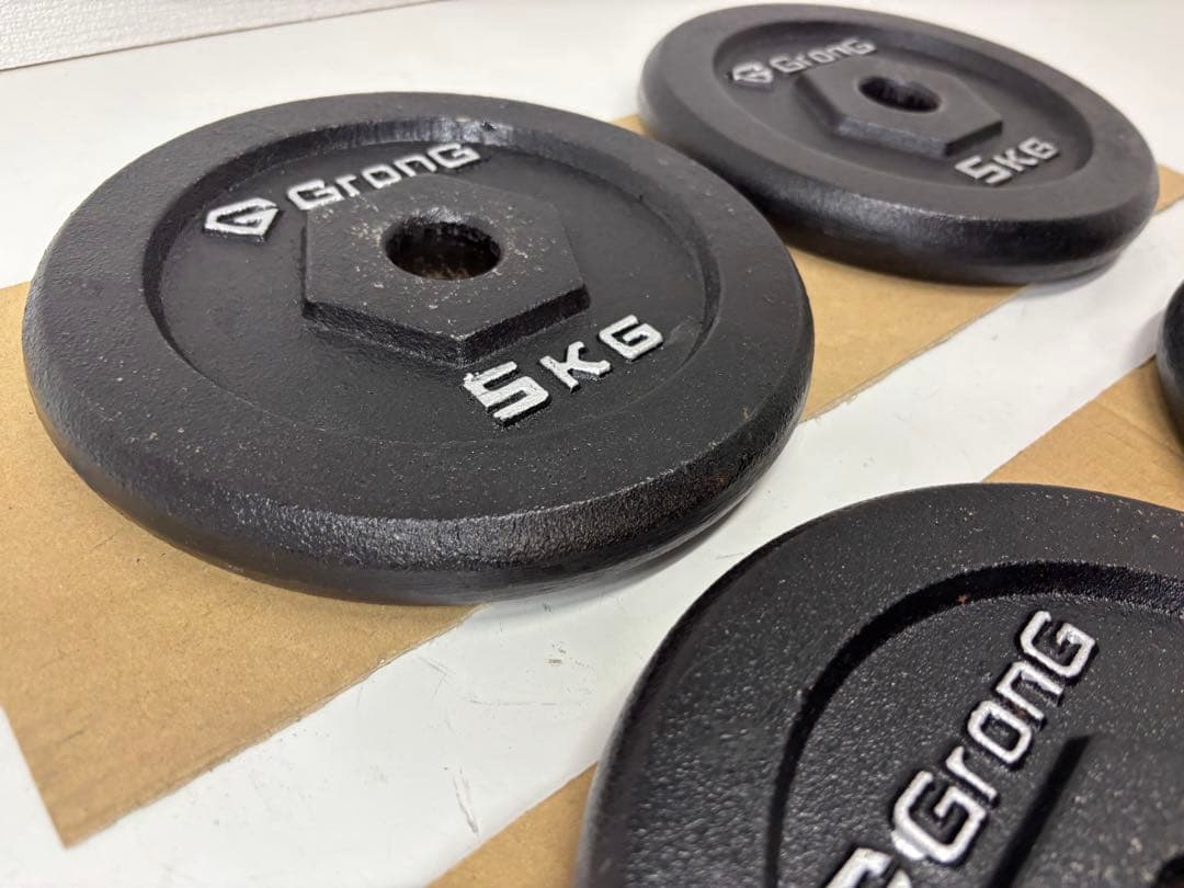 GronG グロング ダンベルプレート 5㎏×4枚 ダンベル バーベル 筋トレ