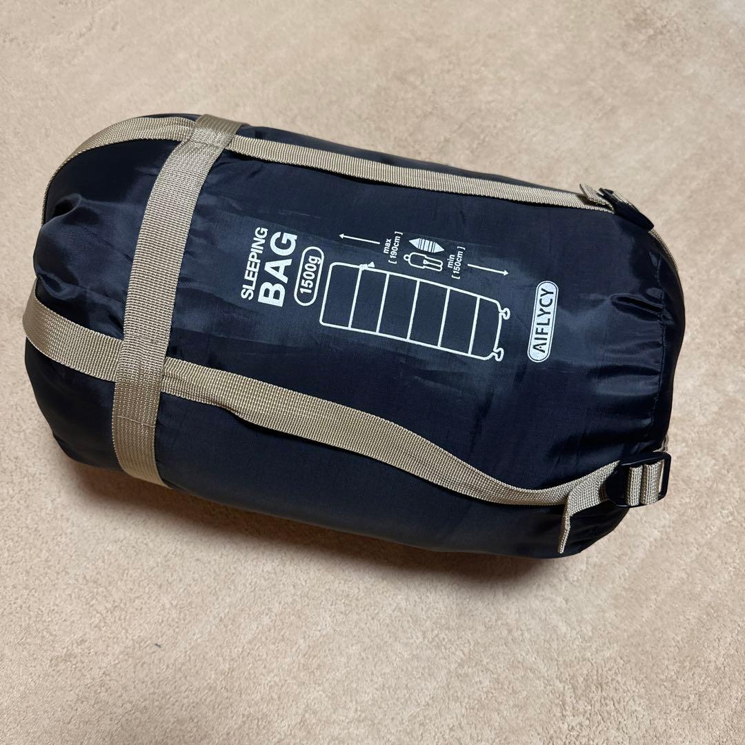 AIFLYCY 寝袋　シュラフ　ブラウン　冬用　連結　枕付き　洗濯可　美品