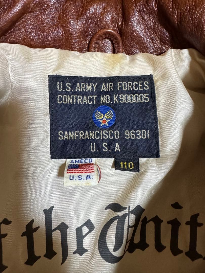 AMECO A-2　レザージャケット　サイズ110