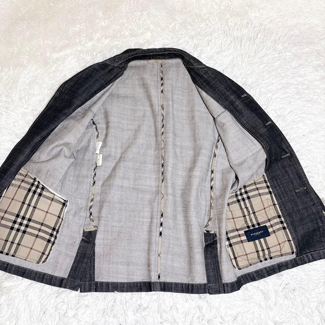バーバリーロンドン ブラックデニム ジャケット ノバチェック 日本製 M