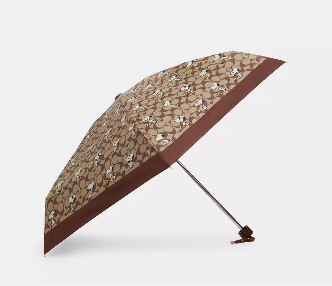 新品　COACH ピーナッツ　スヌーピー　折りたたみ傘　シグネチャー