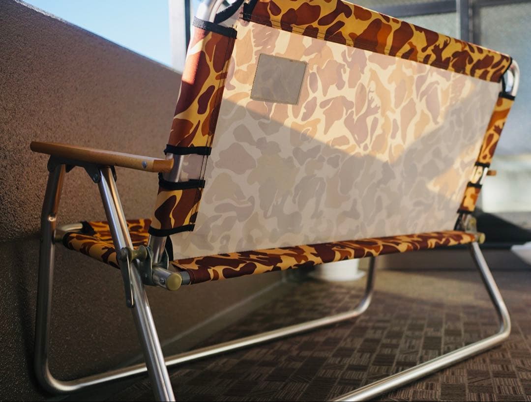 極美品✨キャプテンスタッグ　カモフラ柄　二人掛けアウトドアチェア・ベンチ