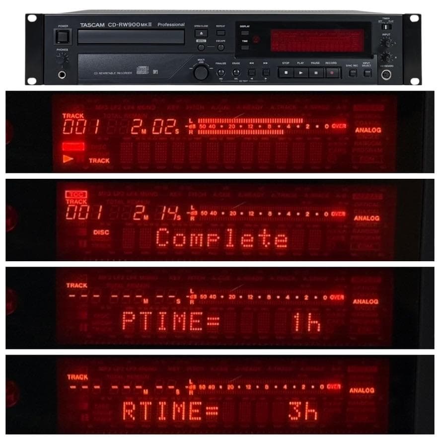 ◆CD再生履歴1時間◆TASCAM CDレコーダー CD-RW900MK2