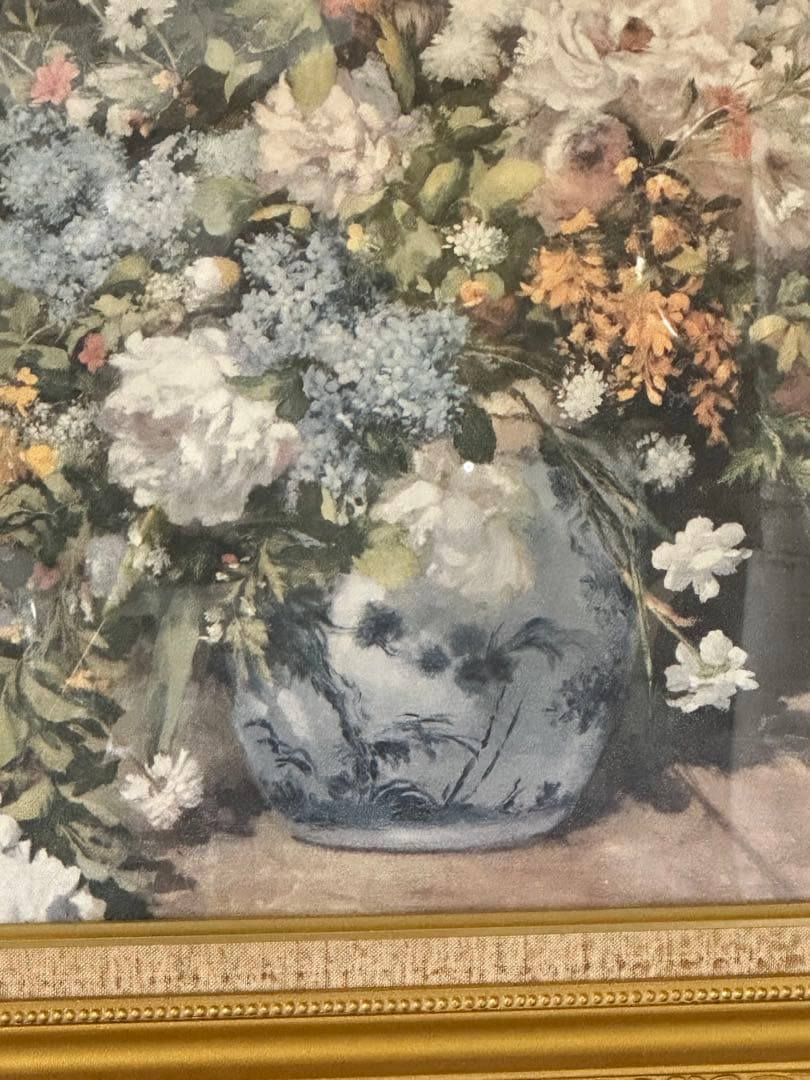 ♦️最終価格　ルノアール　大型絵画　春の花束　静物画　美術品名画　額縁　インテリア