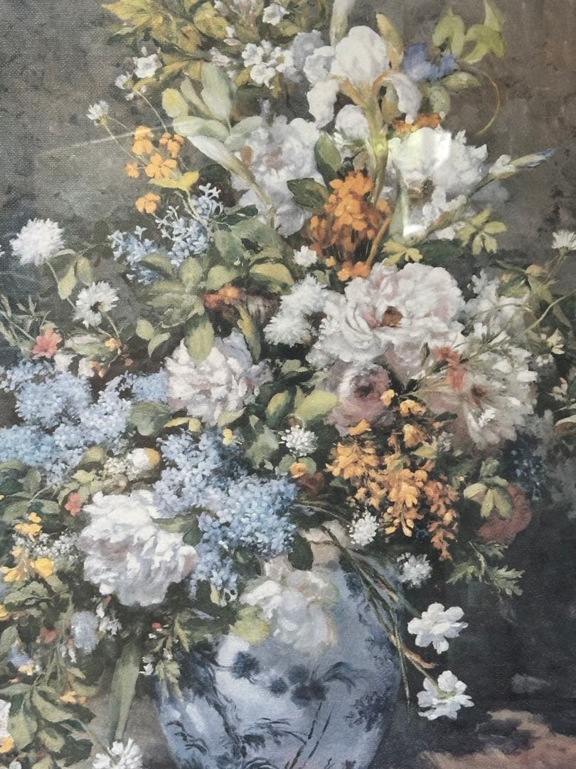 ♦️最終価格　ルノアール　大型絵画　春の花束　静物画　美術品名画　額縁　インテリア