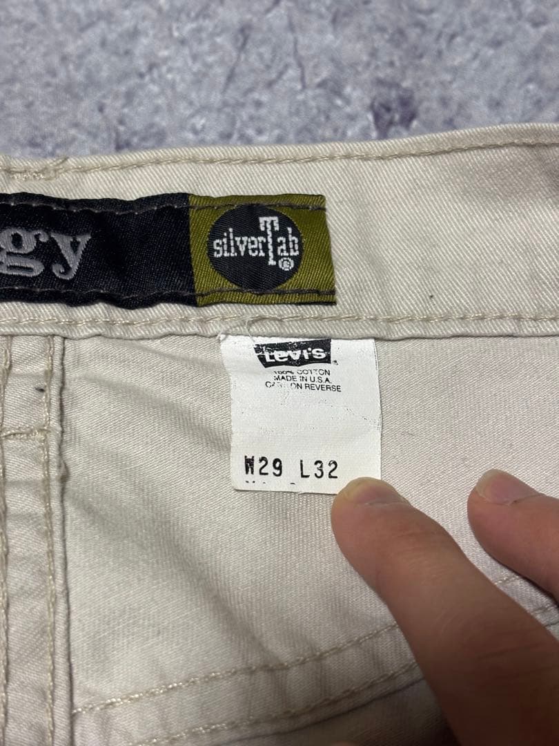 90s USA製 リーバイス シルバータブ ホワイトデニム 極太 ワイド バギー