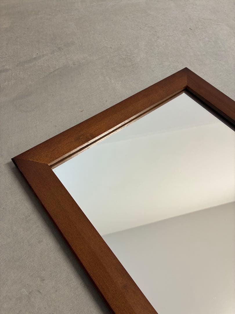 木製姿見　鏡　ウォールミラー　天然木　ミッドセンチュリー　ビンテージ