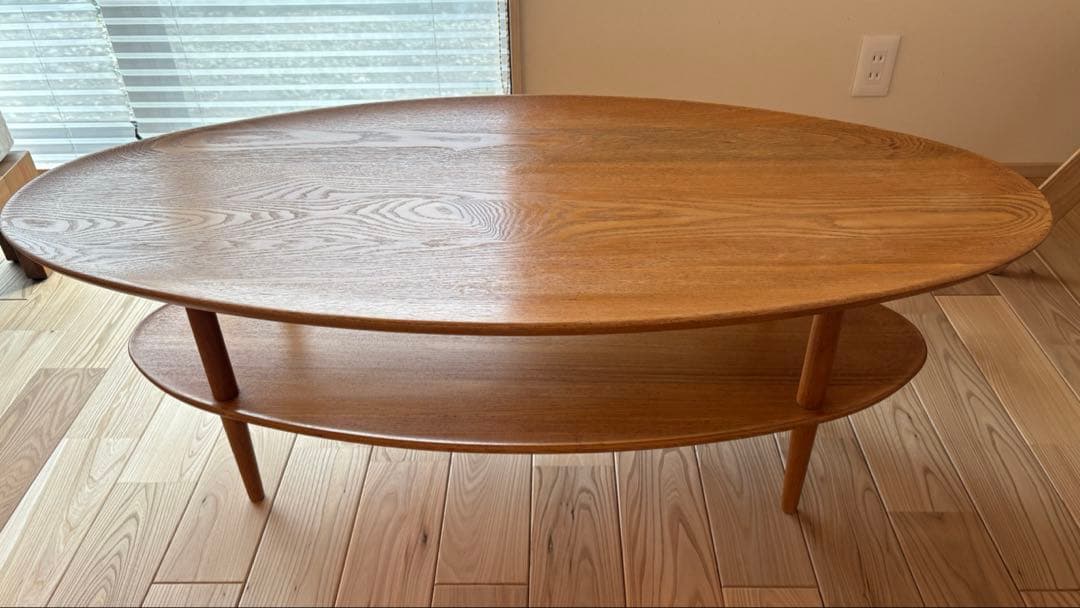 美品　ヒラシマ　BORDO Oval Table オーク　ローテーブル