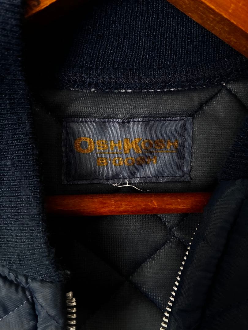 80's Oshkosh B'gosh キルティングベスト　ワークベスト　紺