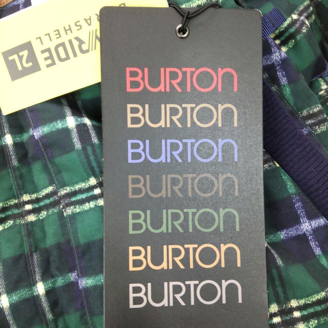 【新品未使用品】バートン　ファーフードチェックスキーウェア　スノーボード　緑