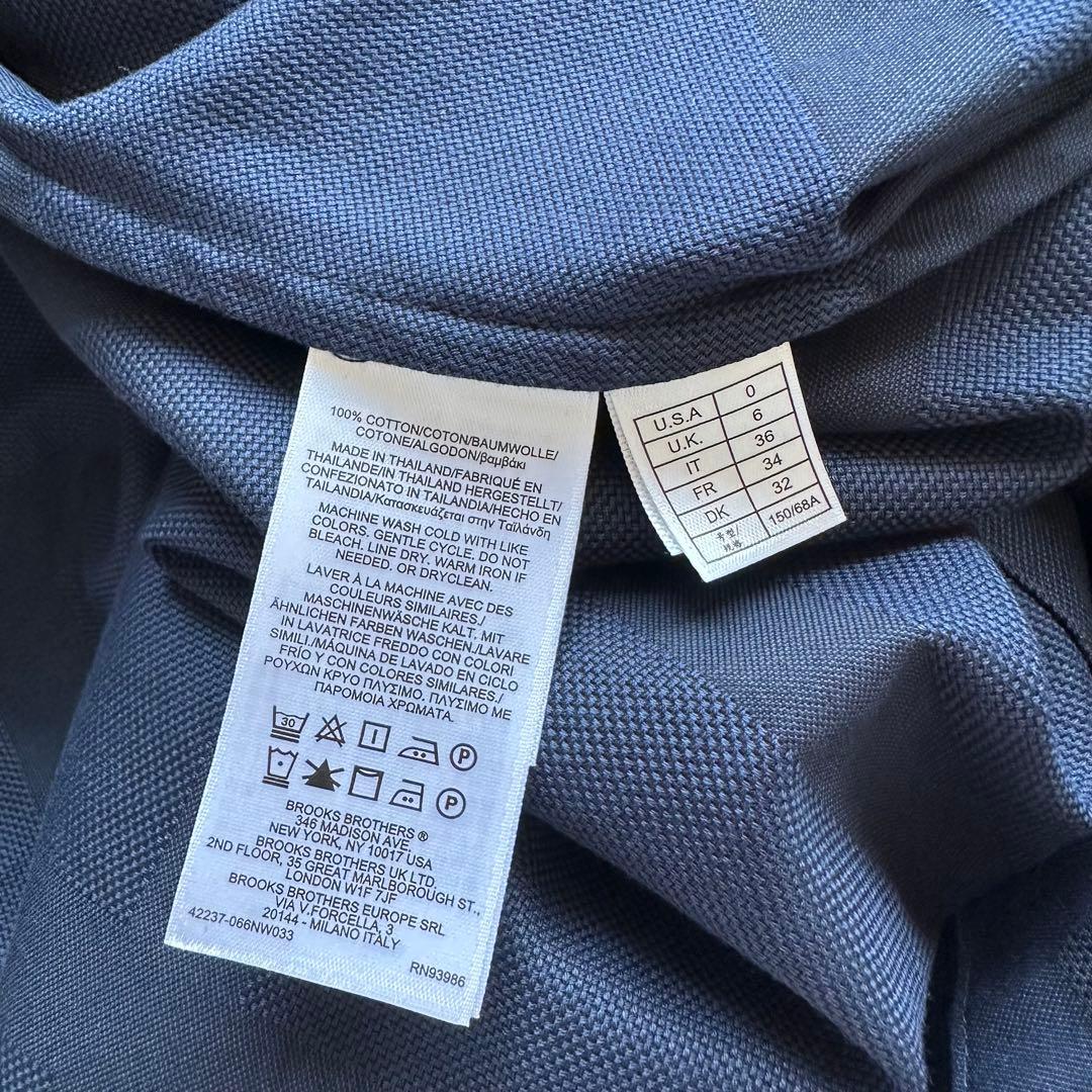 極美品✨ブルックスブラザーズ　シャツワンピース　チェック　コットン　ネイビー