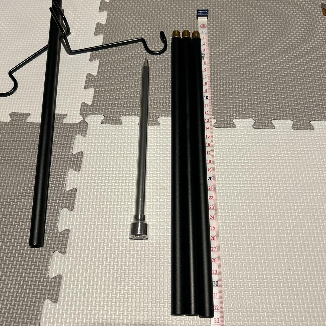 2WAY ランタンハンガー スタンド ミニテーブル付き ブラック