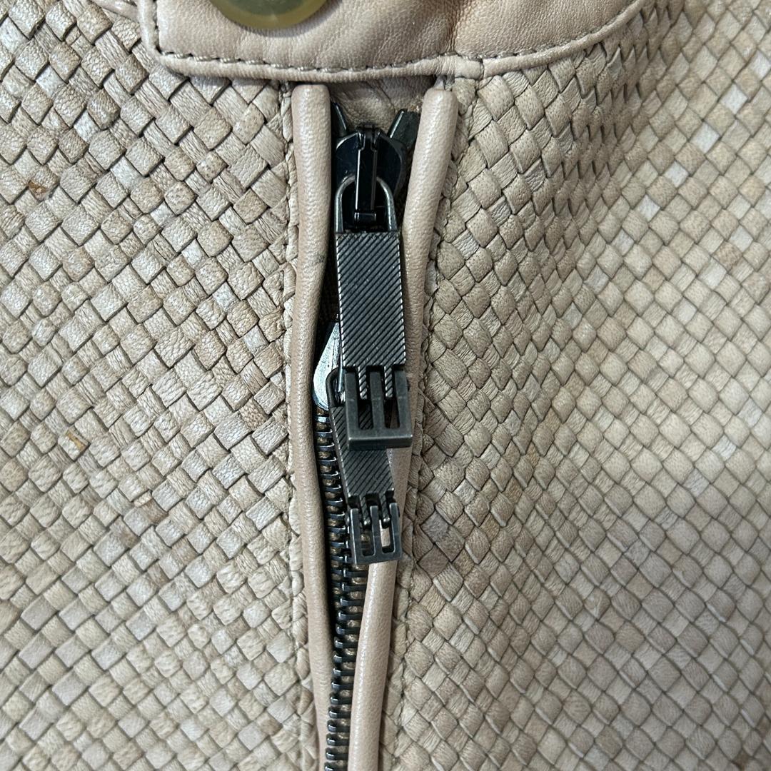 希少　60万　エトロ　イントレチャート　ラムレザー　シルクペイズリー　ライダース