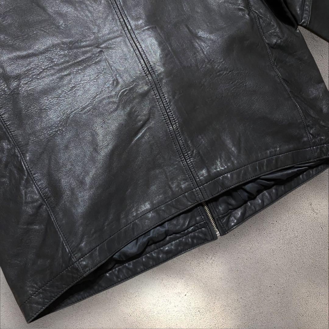 山田レザードリズラーXLトラッカージャケットジップアップブラック短丈G1本