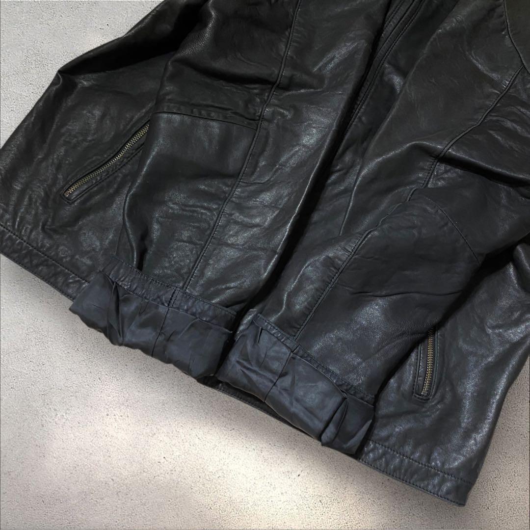 山田レザードリズラーXLトラッカージャケットジップアップブラック短丈G1本