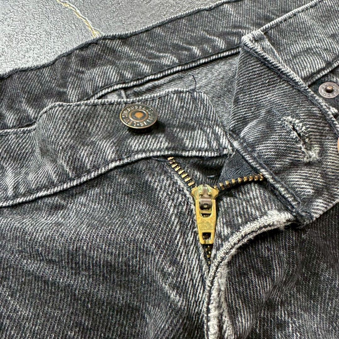 90sUSA製リーバイス560後染めブラックデニム極太W38L29古着ワイド