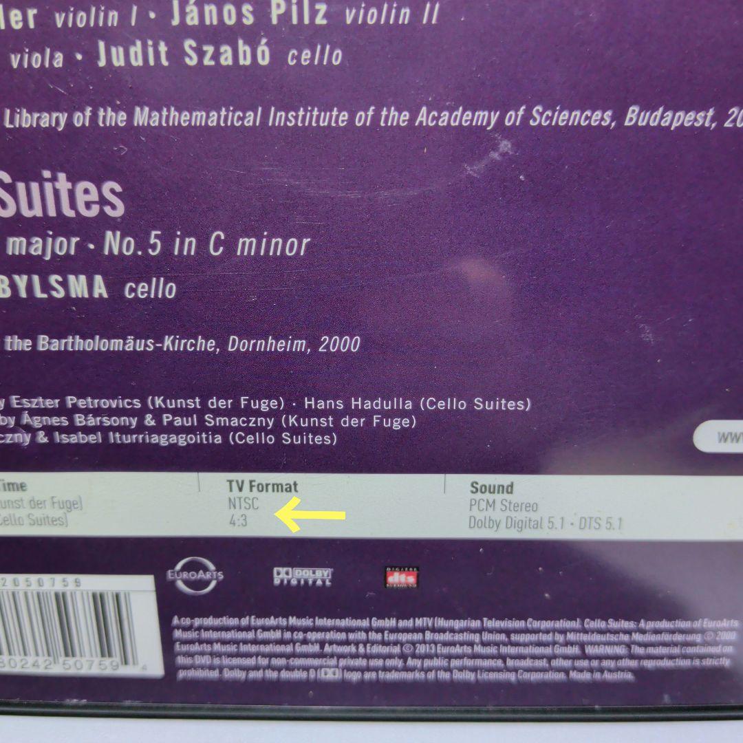 輸入盤　DVD　J.S. BACH Die Kunst der Fuge