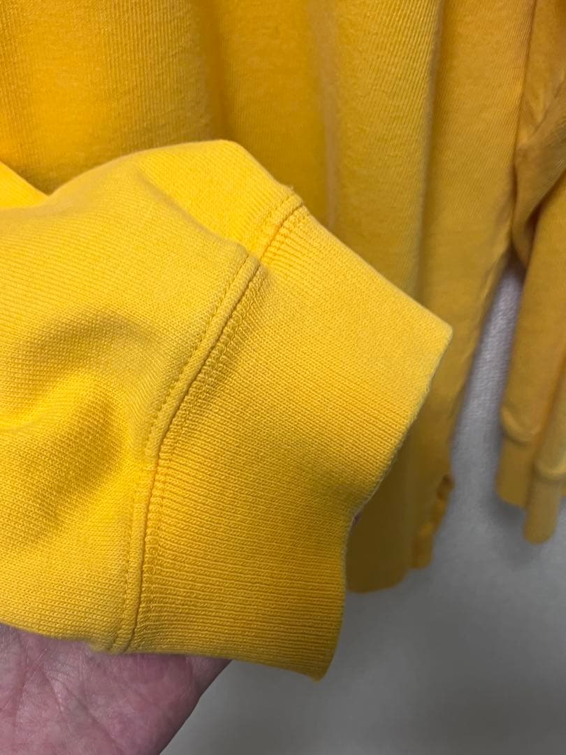 オーバーサイズ　イエロー 長袖ポロシャツ ポロ・ロゴ