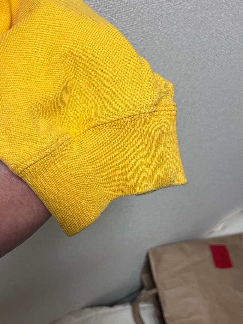 オーバーサイズ　イエロー 長袖ポロシャツ ポロ・ロゴ