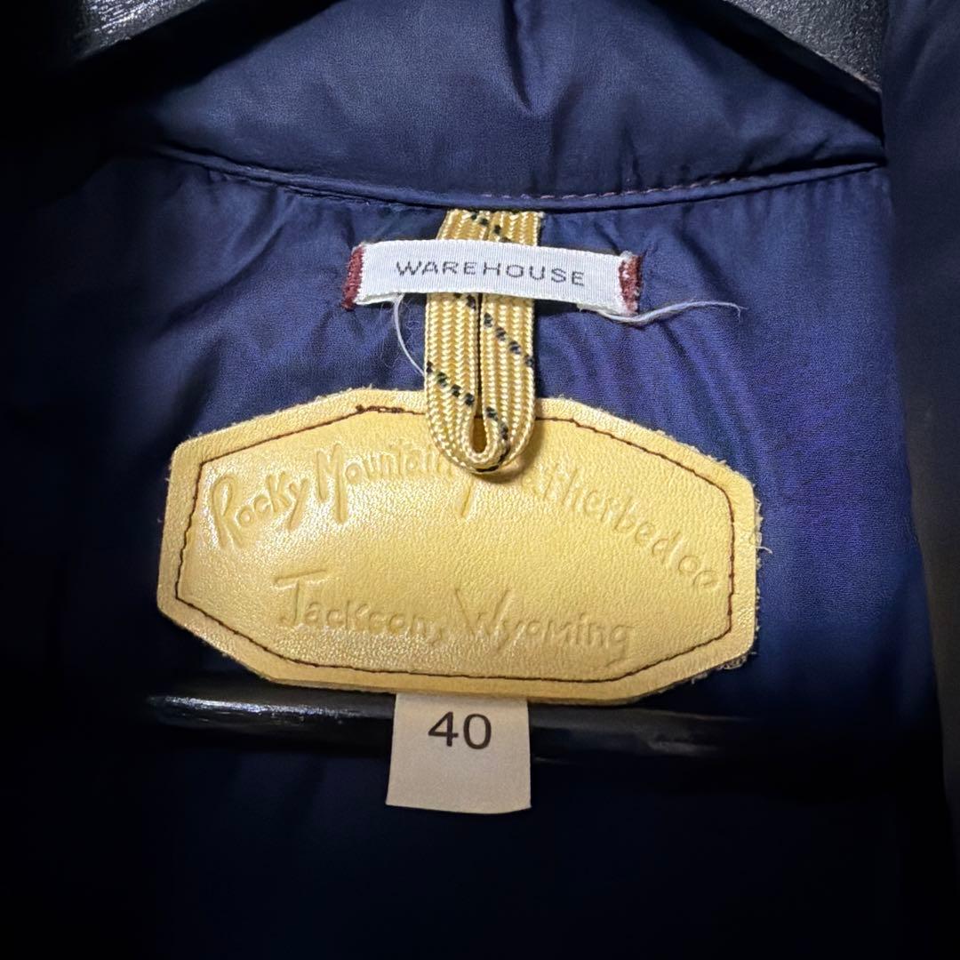 ク*ラ様 定番　ロッキーマウンテン　ダウンベスト　レッド　40ヨークレザー　ナイ