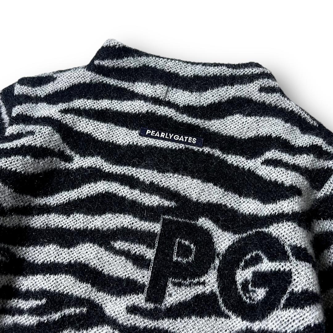 0 パーリーゲイツ 日本製 モヘヤ混 ハイネック 長袖 ニット セーター