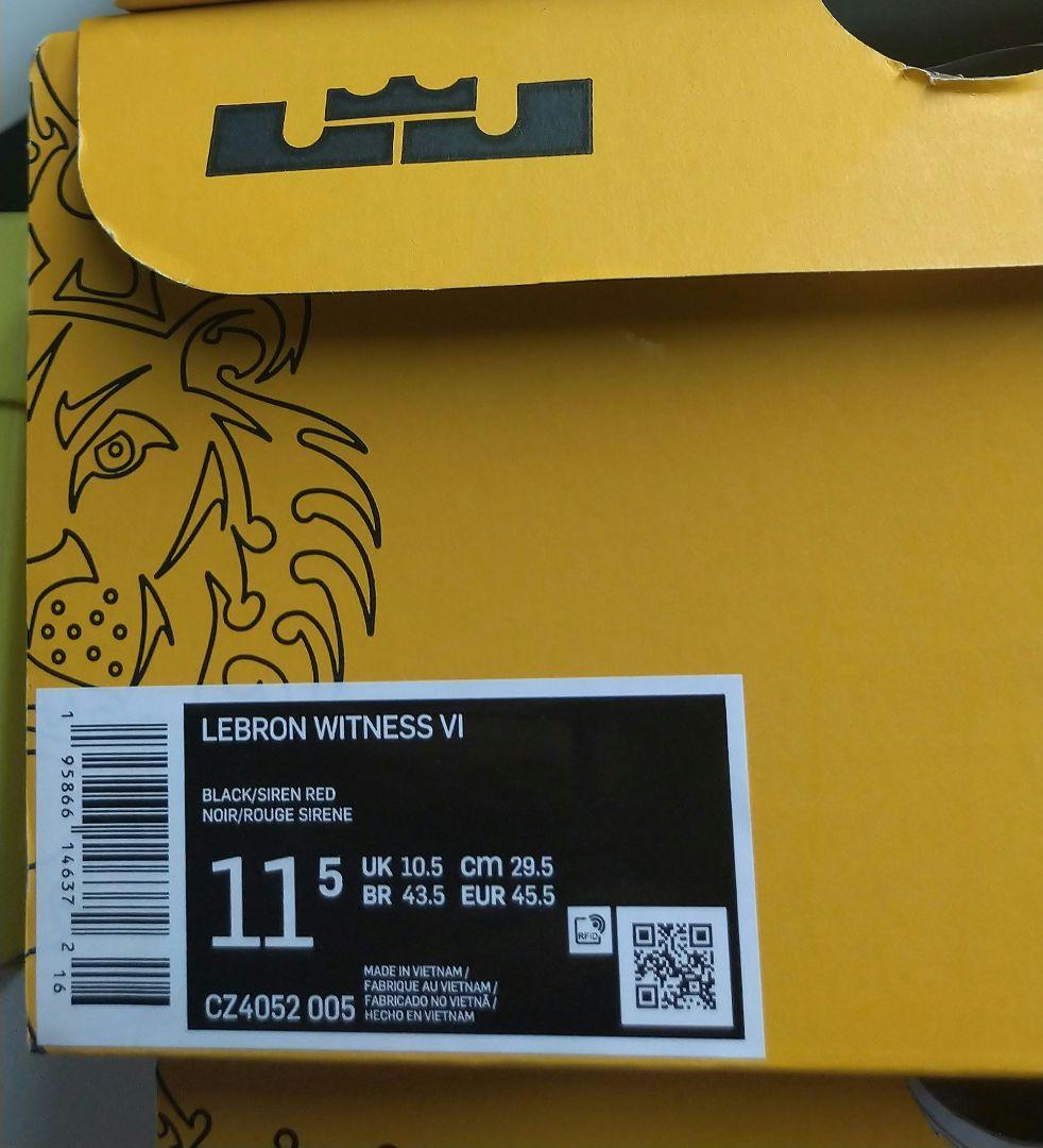 新品 29.5cm 11.5インチ ナイキ レブロン ウィットネス 6 黒赤青