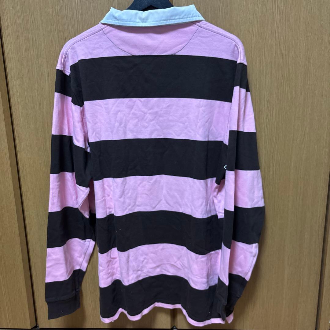 Stussy ステューシーラガーシャツ XL ピンク/ブラウン／ボーダー
